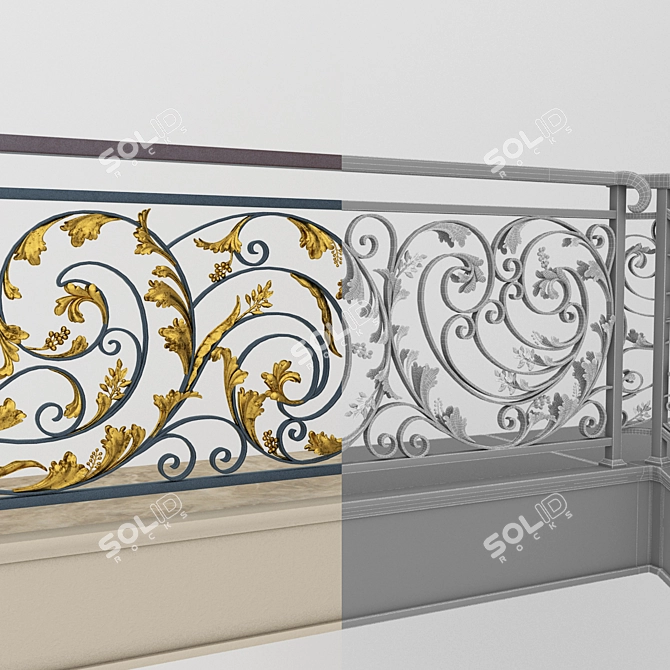 Elegant Staircase Masterpiece 3D model image 2