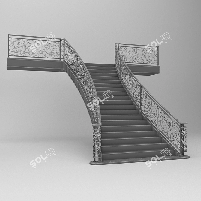 Elegant Staircase Masterpiece 3D model image 3