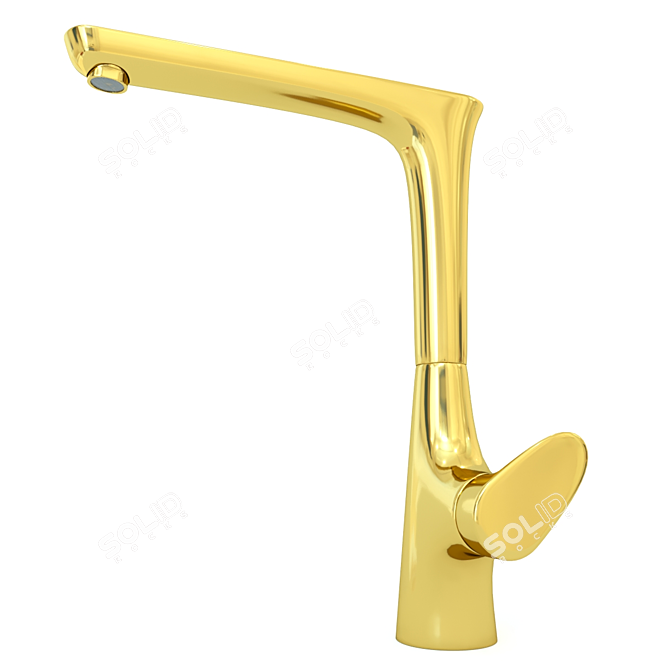 Luxurious Gold Sink Faucet 3D model image 1