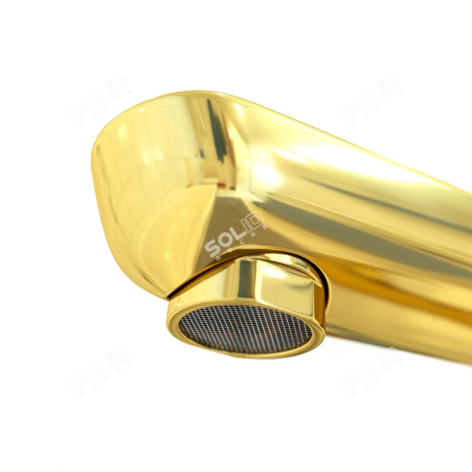 Luxurious Gold Sink Faucet 3D model image 2