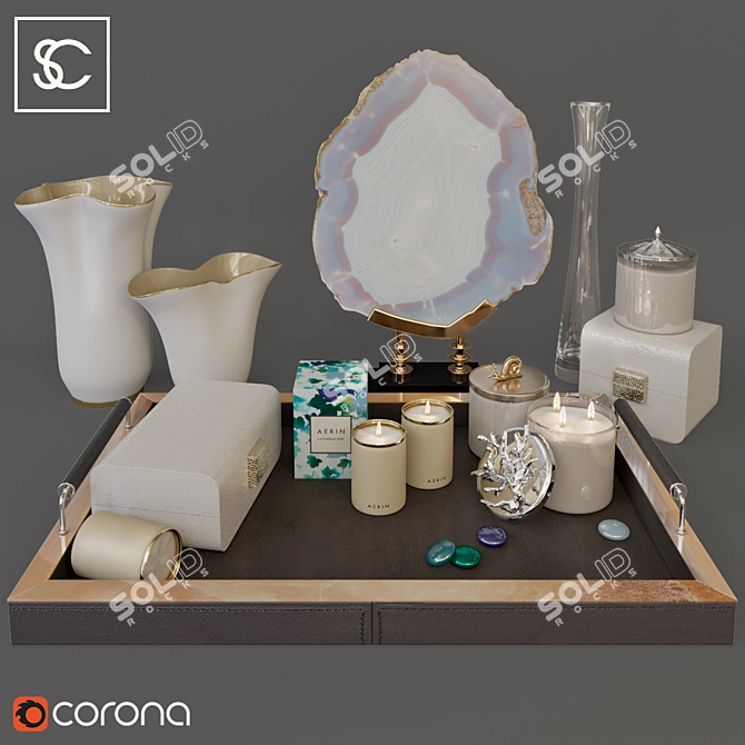 Elegant Decor Set: Tulip, Aram Candles, Paloma 3D model image 1