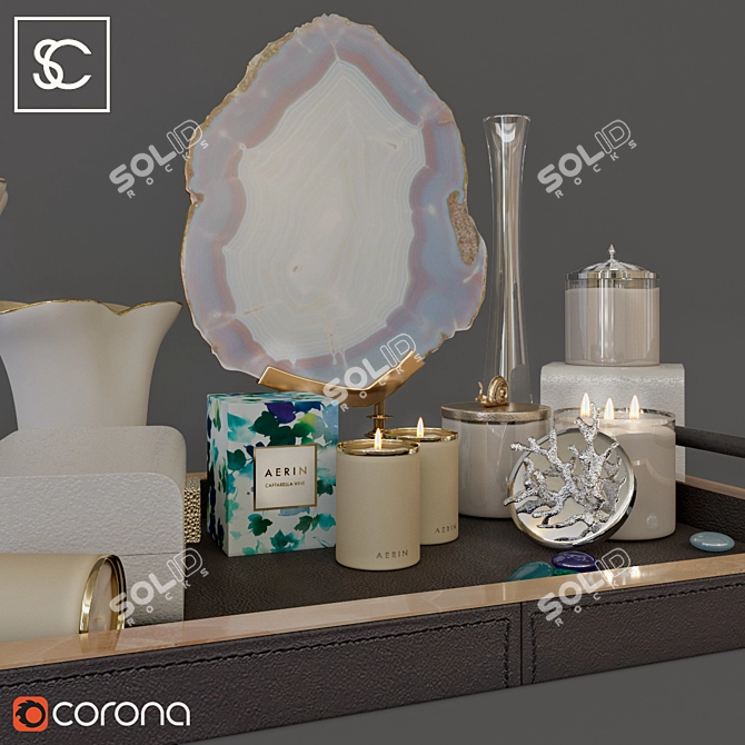 Elegant Decor Set: Tulip, Aram Candles, Paloma 3D model image 2