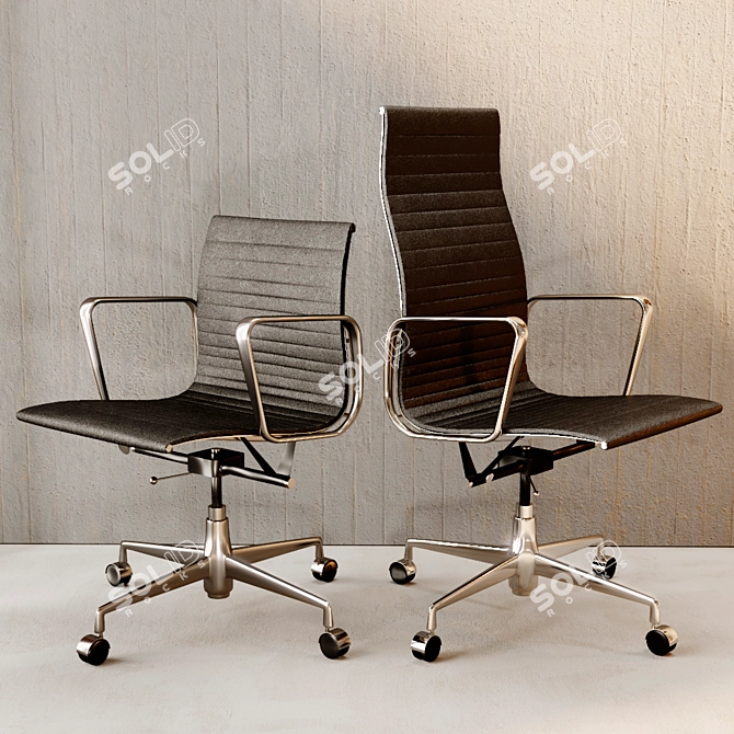 Classic Eames Ribbed Office Chair 3D model image 1