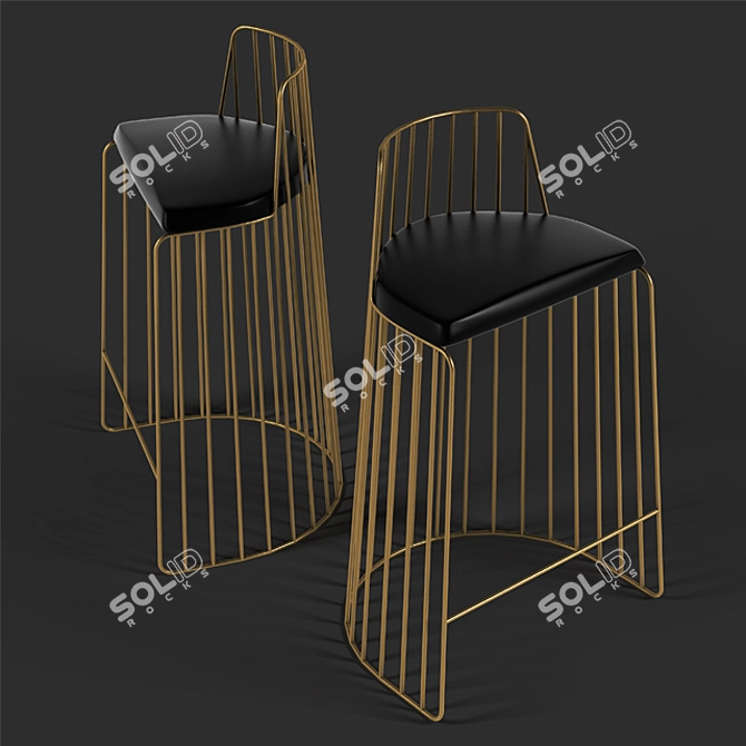 Industrial Loft Bar Stool 3D model image 1