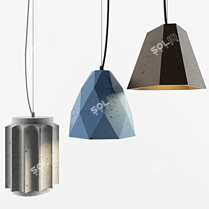 Agara Trego Groto Briolet Concrete Lights 3D model image 1