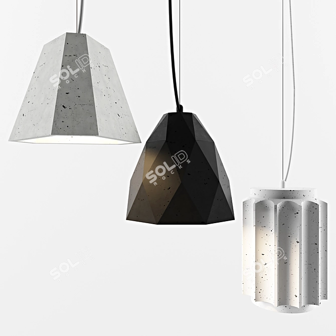 Agara Trego Groto Briolet Concrete Lights 3D model image 2