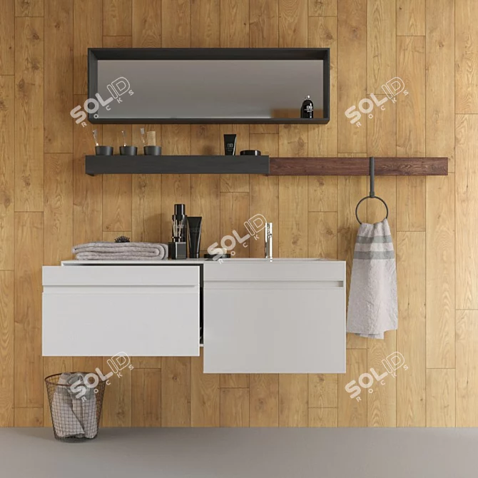 Elegant Porcelanosa Dess Borax Brillo Bathroom Set 3D model image 1