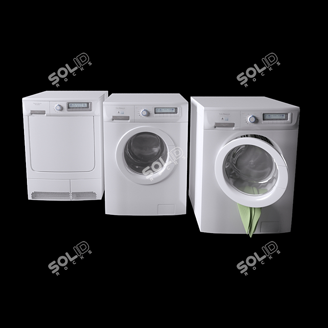 REX Electrolux Laundry: Powerful Machines for Your Laundry Needs 3D model image 1