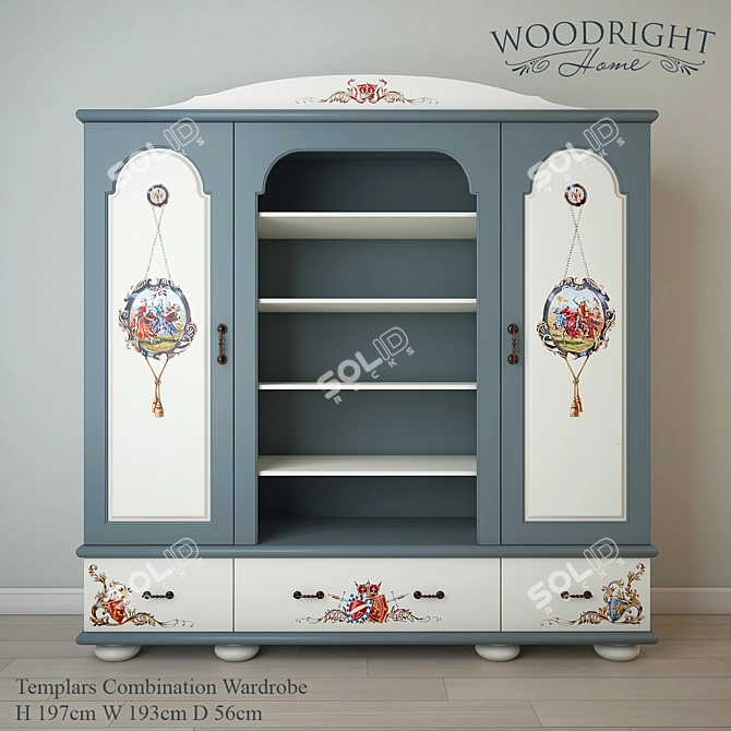 Woodright Templars TE-40-2 Wardrobe 3D model image 1