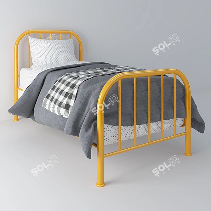 Industrial Yellow Hamilton Bed 3D model image 1