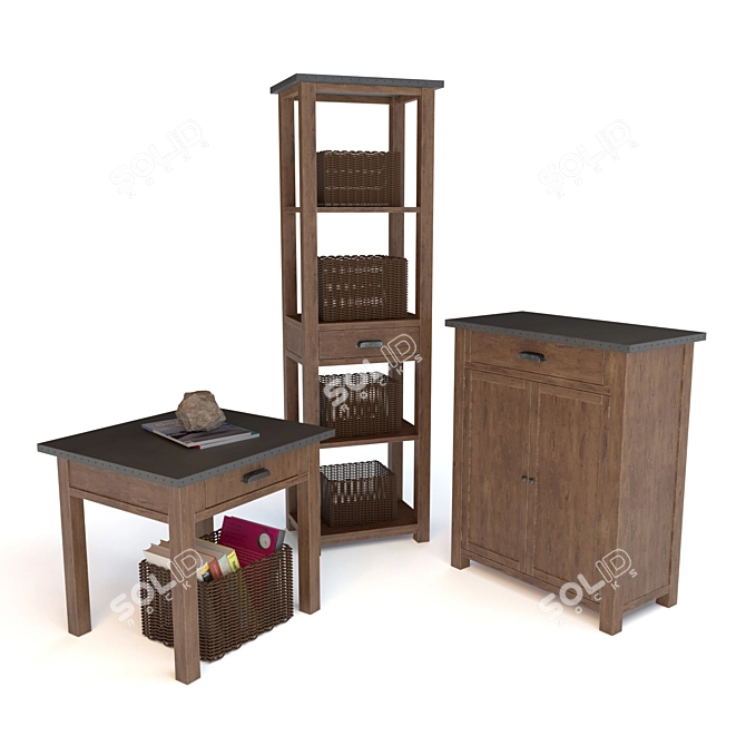 Channing Modular Set: Stylishly Versatile Furniture for Any Space 3D model image 2