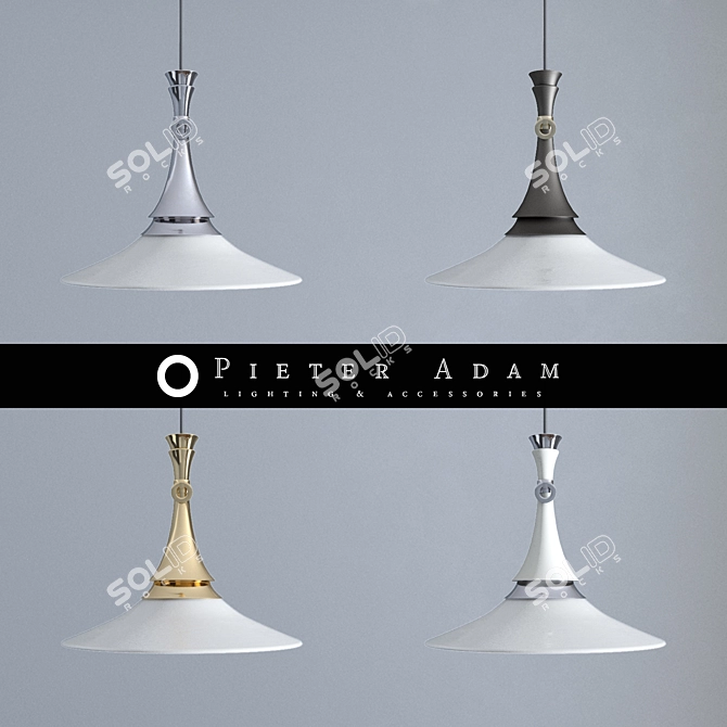 Elegant Dibolo Pendant Lamp 3D model image 1