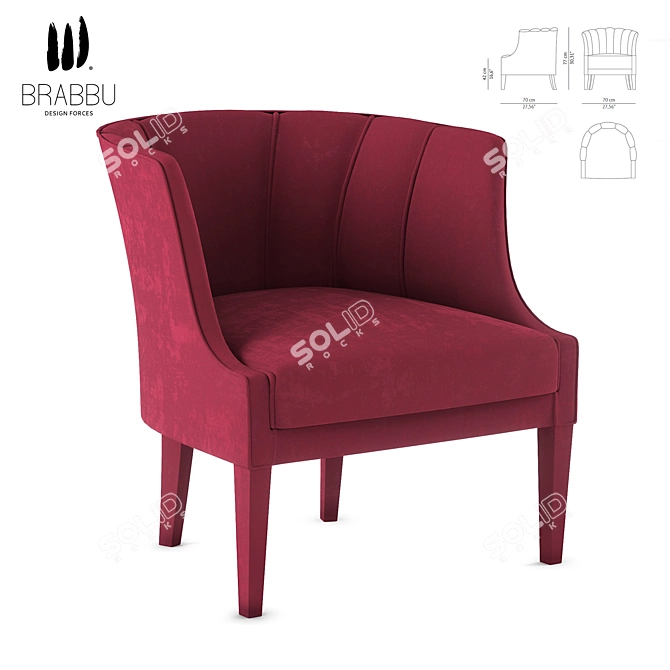 Elegant Begonia Armchair: Stylish Comfort 3D model image 1
