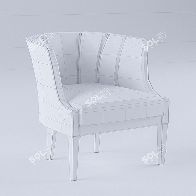 Elegant Begonia Armchair: Stylish Comfort 3D model image 3