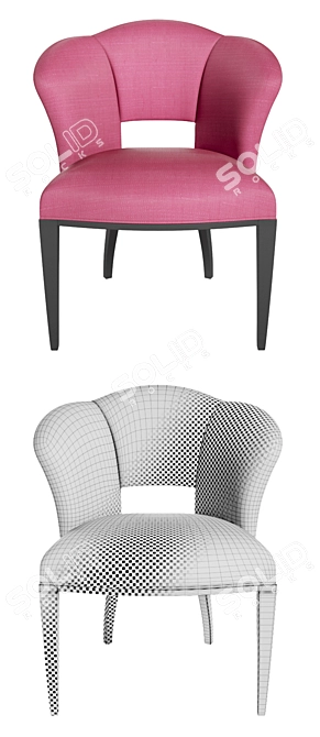 Elegant Trillion Side Chair 3D model image 3