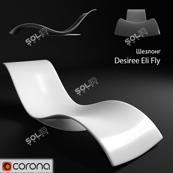 Elegant Italian Chaise Longue 3D model image 1