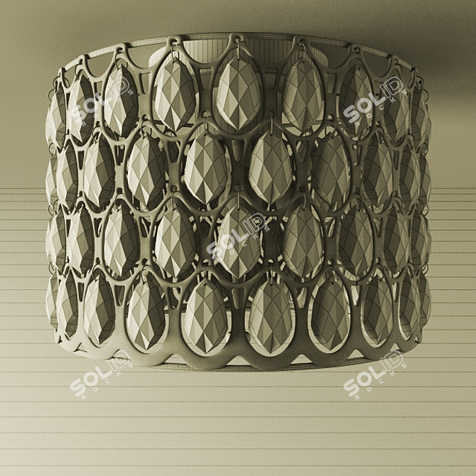 Sleek Ruby Flushmount Lighting Fixture 3D model image 2