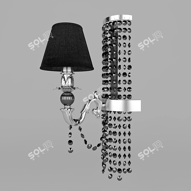 Elegant Flamina NERO Crystal Wall Sconce 3D model image 1