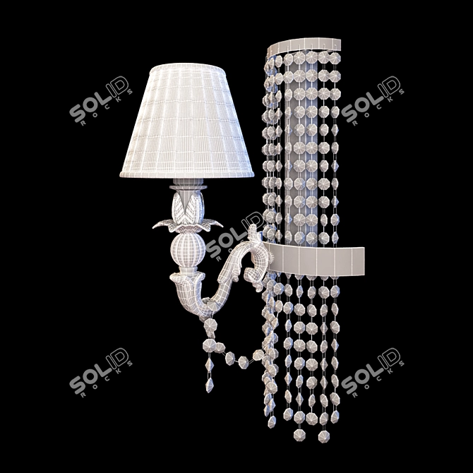 Elegant Flamina NERO Crystal Wall Sconce 3D model image 2