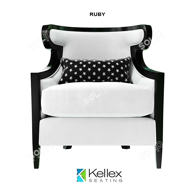 Elegant Ruby Seating: Perfect Harmony 3D model image 2