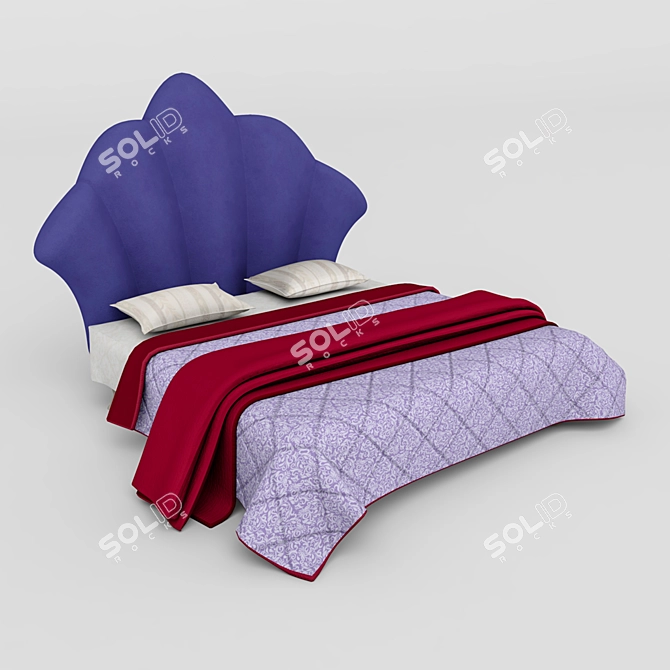 Regal Dream: Crown Bed 3D model image 1