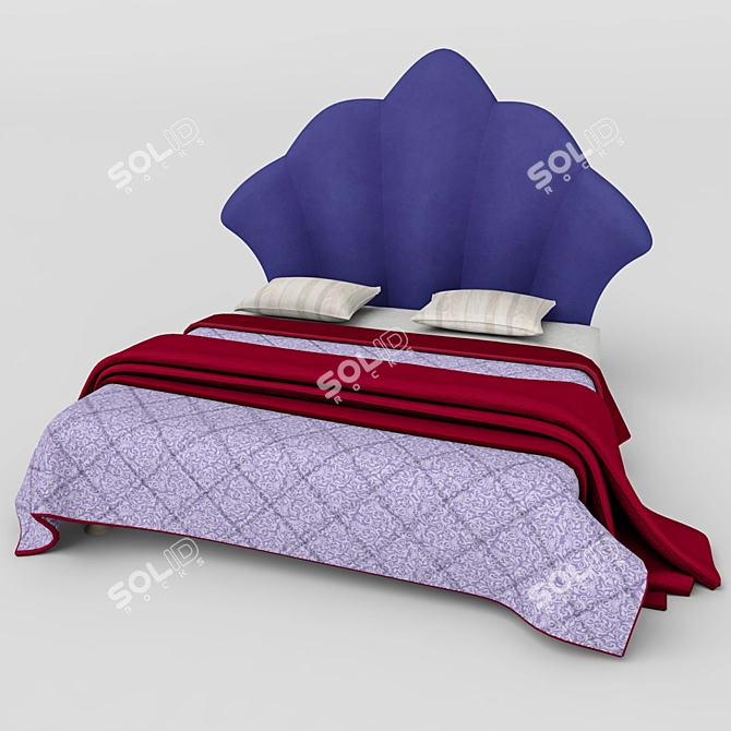 Regal Dream: Crown Bed 3D model image 2