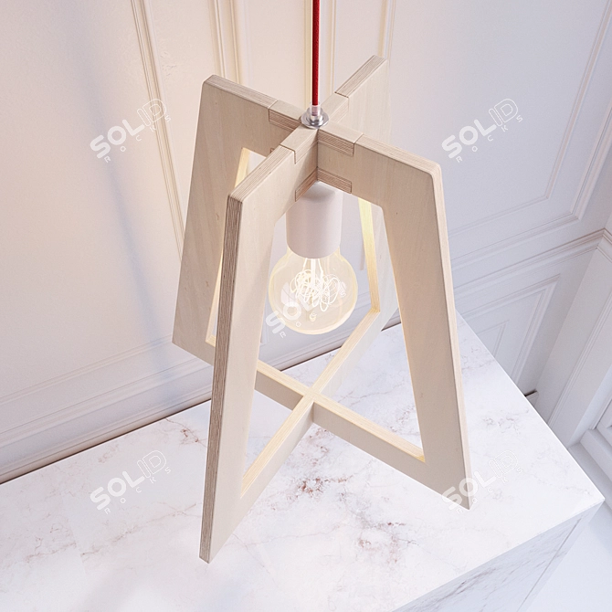 Modern Wood Pendant Light - Across (5691) 3D model image 2