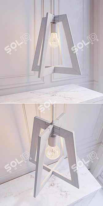 Modern Wood Pendant Light - Across (5691) 3D model image 3