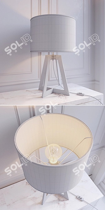 Modern Wooden Desk Lamp - Nowodvorski Across M 3D model image 3