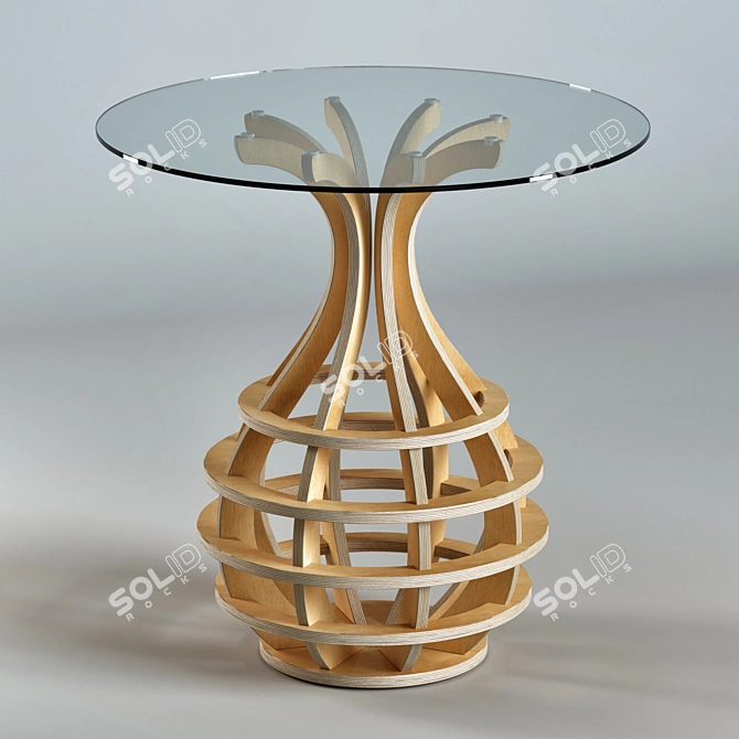 Pineapple Table: A Tropical Touch 3D model image 1