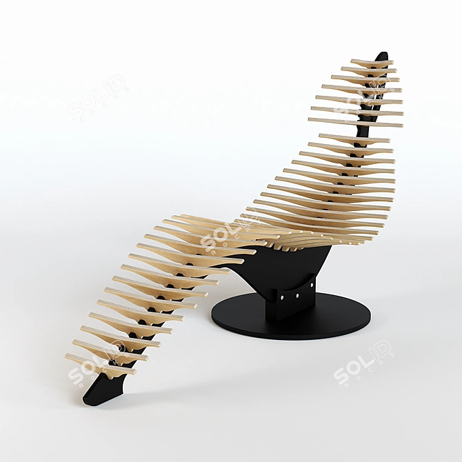 Whale Lounge: Stylish Designer Chair 3D model image 1