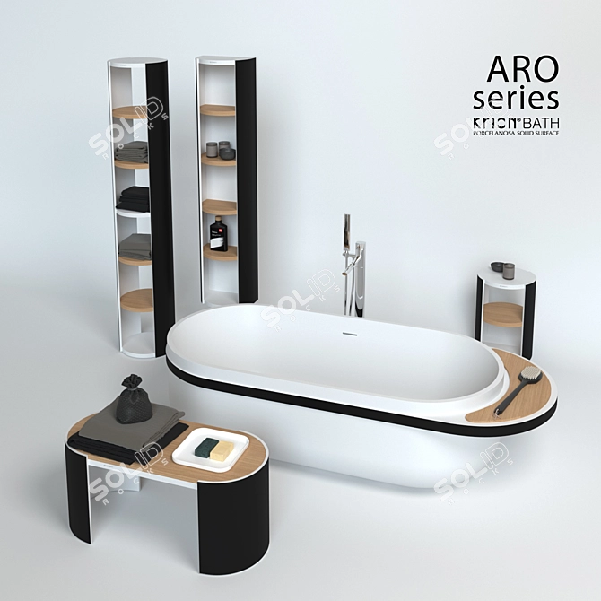 ARO KRION Collection: Stylish Bathroom Furniture & Fixtures by Porcelanosa 3D model image 1