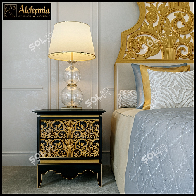 Title: ALCHYMIA Giasone Bed Set 3D model image 2