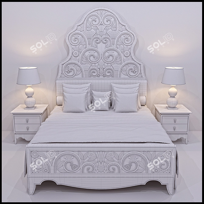 Title: ALCHYMIA Giasone Bed Set 3D model image 3