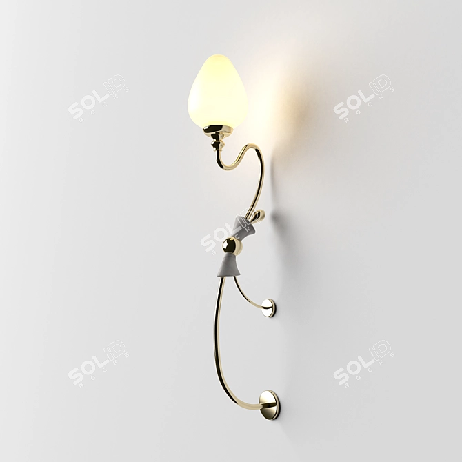 Golden Blooms Wall Lamp 3D model image 1