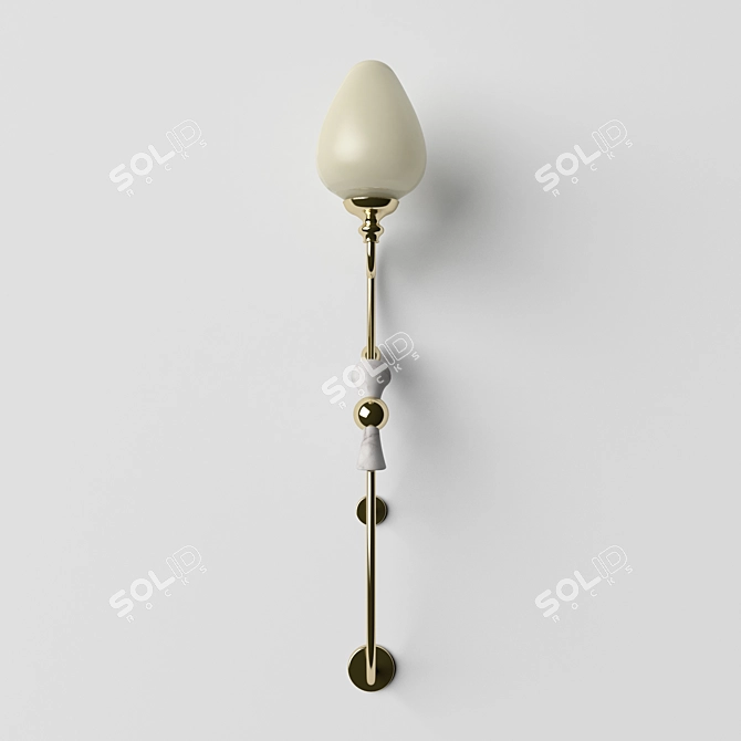 Golden Blooms Wall Lamp 3D model image 2