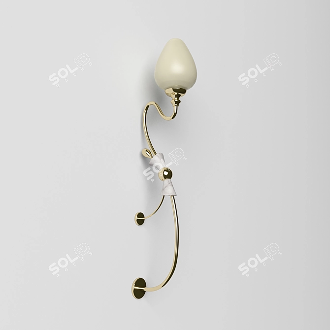 Golden Blooms Wall Lamp 3D model image 3