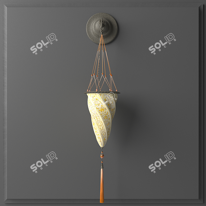 Fortuny Wall Cesendello: Elegant Glass Gold Luminaire 3D model image 1