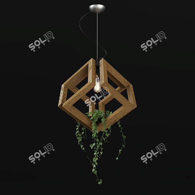 Multifunctional Wood Cube Light 3D model image 1