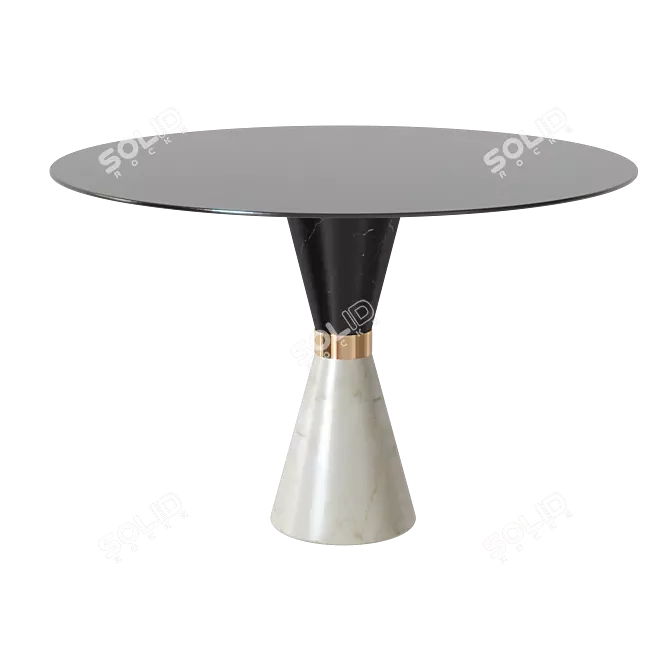 Vinicius Brass and Marble Dining Table 3D model image 2