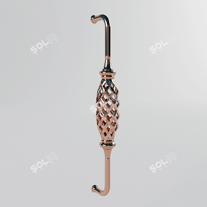 Elegant Copper Door Handle 3D model image 1