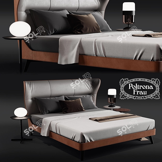 Italian Elegance: Poltrona Frau MAMY BLUE BED 3D model image 1