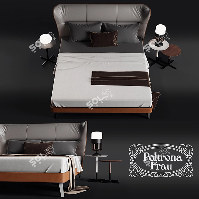 Italian Elegance: Poltrona Frau MAMY BLUE BED 3D model image 2