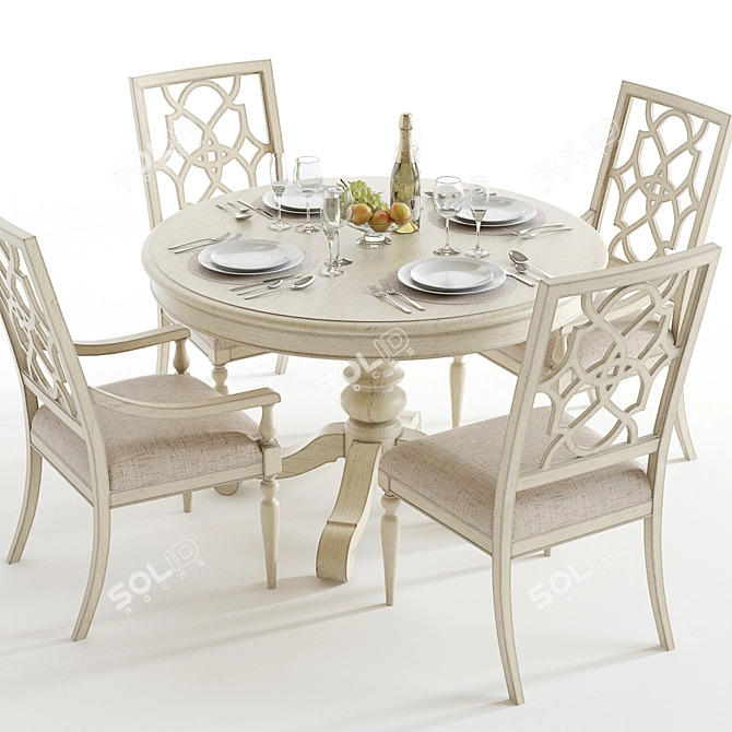 Elegant Hooker Sandcastle Dining Set 3D model image 2