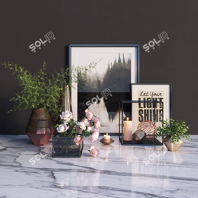 Modern Decor Set: 3Dmax 2014+ FBX with Corona Render Materials 3D model image 1