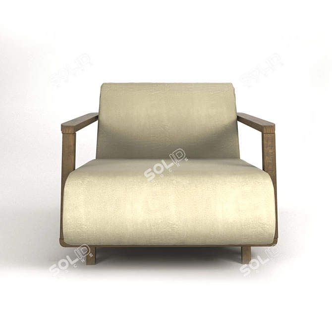 Ossau Armchair - Elegant Comfort 3D model image 1