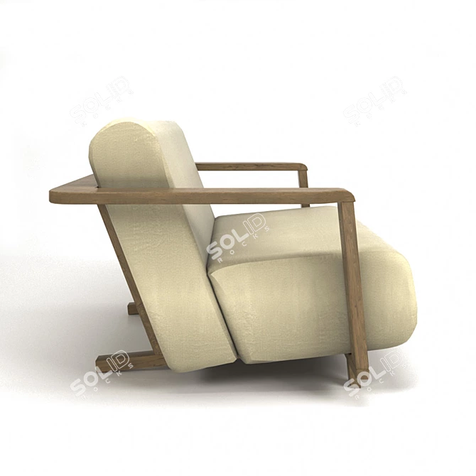 Ossau Armchair - Elegant Comfort 3D model image 2