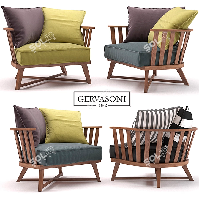 Gervasoni Gray 07 Armchair: Timeless Elegance 3D model image 1