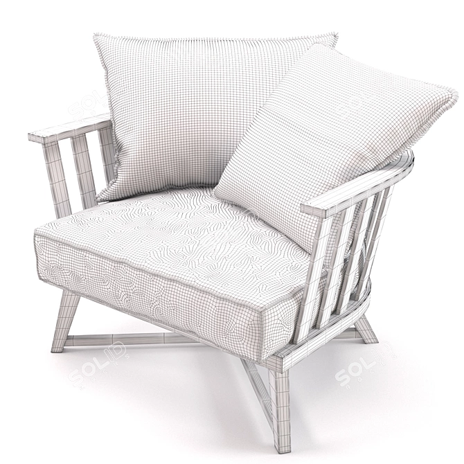 Gervasoni Gray 07 Armchair: Timeless Elegance 3D model image 3