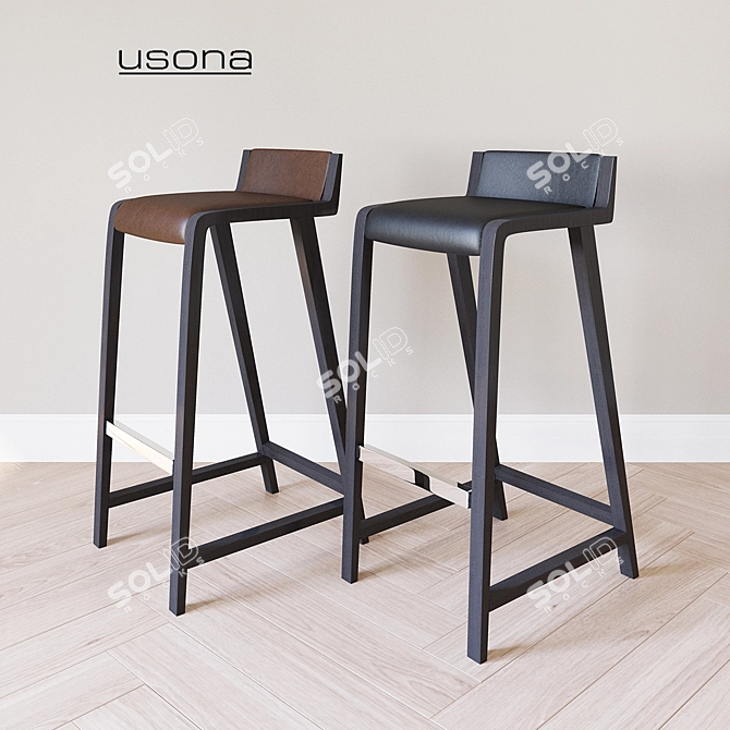 Sleek and Stylish Usona Barstool 3D model image 1